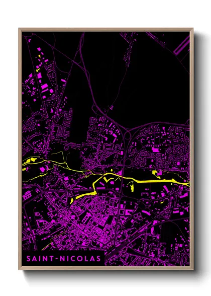 Une affiche de carte sur Saint-Nicolas