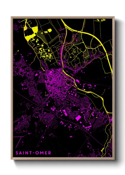 Une affiche de carte sur Saint-Omer
