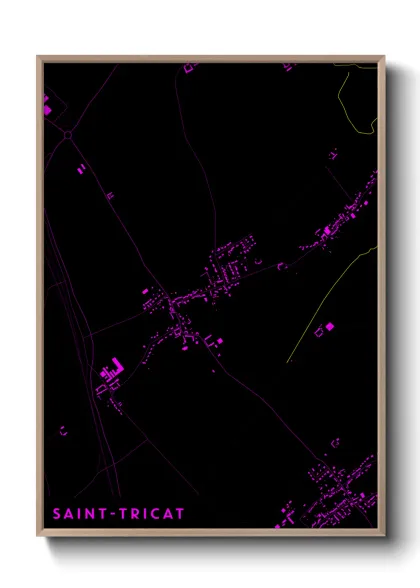 Une affiche de carte sur Saint-Tricat
