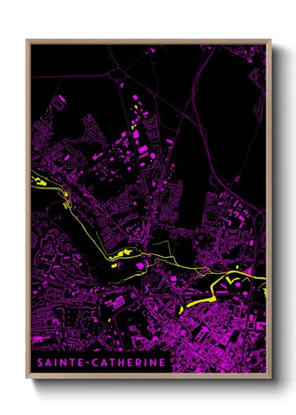 Une affiche de carte sur Sainte-Catherine