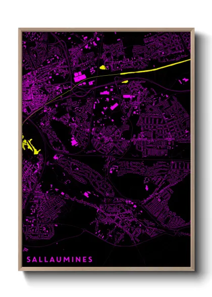 Une affiche de carte sur Sallaumines