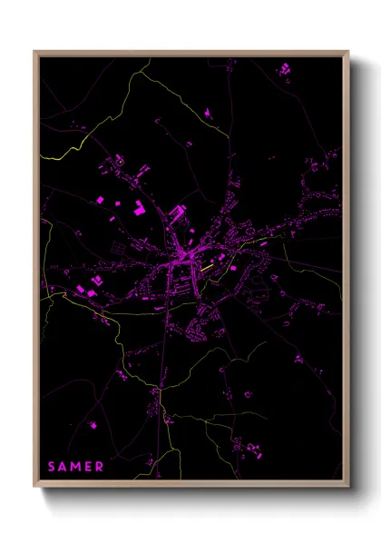 Une affiche de carte sur Samer