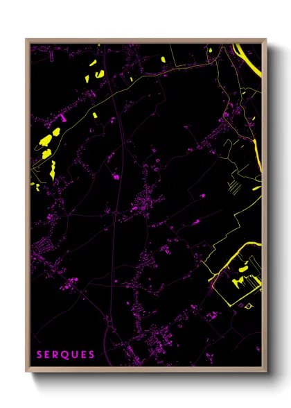 Une affiche de carte sur Serques