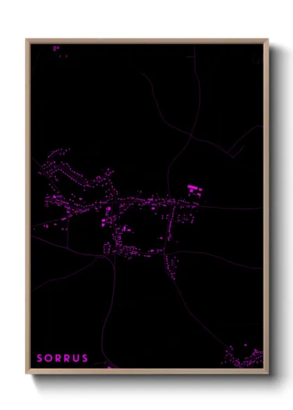 Une affiche de carte sur Sorrus