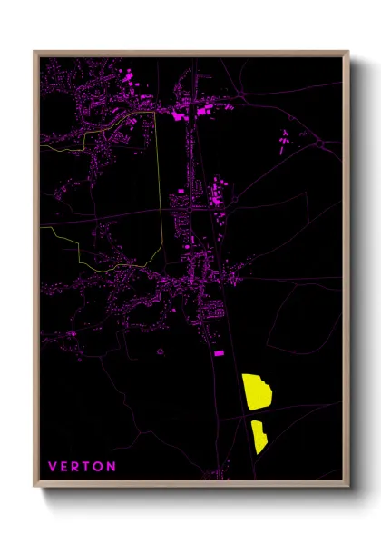 Une affiche de carte sur Verton