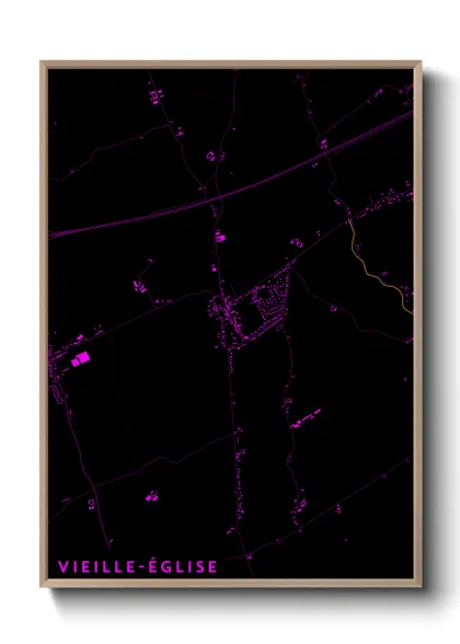 Une affiche de carte sur Vieille-Église