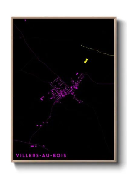 Une affiche de carte sur Villers-au-Bois