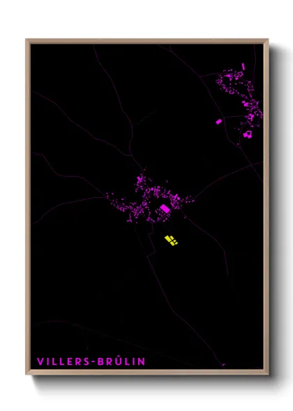 Une affiche de carte sur Villers-Brûlin