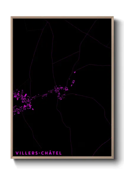 Une affiche de carte sur Villers-Châtel