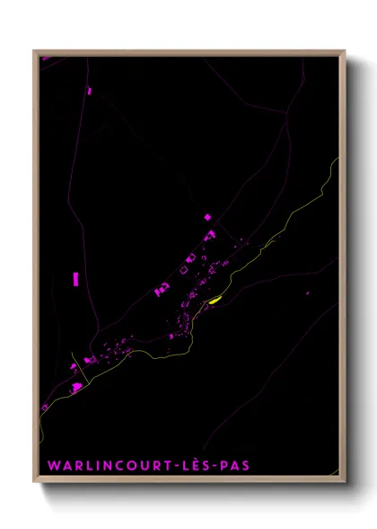 Une affiche de carte sur Warlincourt-lès-Pas