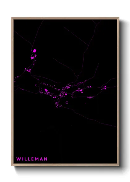 Une affiche de carte sur Willeman