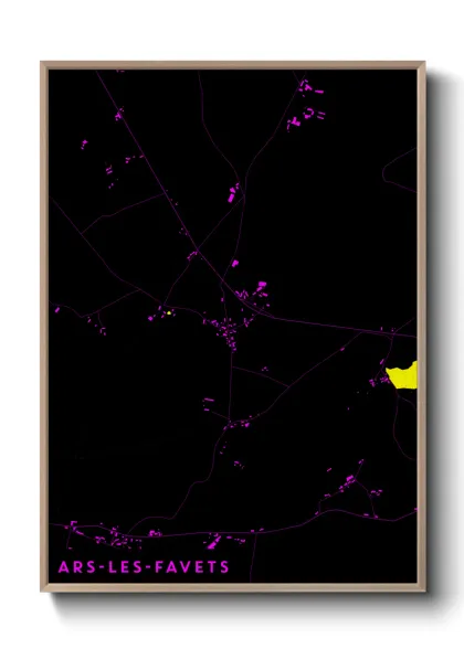 Une affiche de carte sur Ars-les-Favets