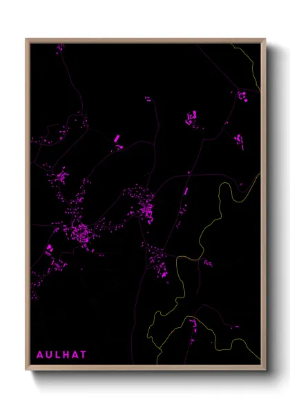 Une affiche de carte sur Aulhat