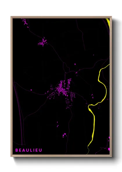 Une affiche de carte sur Beaulieu
