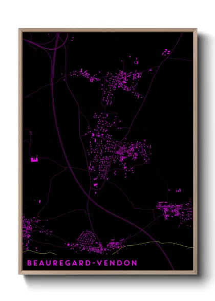 Une affiche de carte sur Beauregard-Vendon