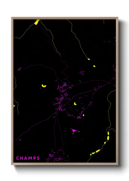 Une affiche de carte sur Champs