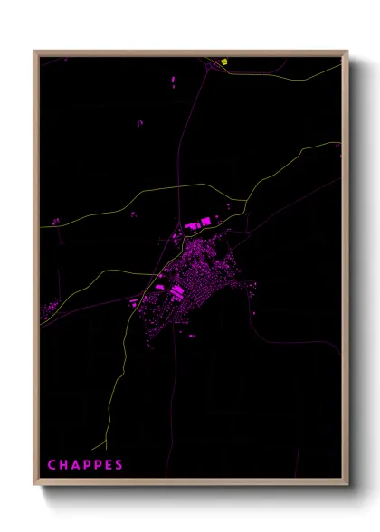 Une affiche de carte sur Chappes