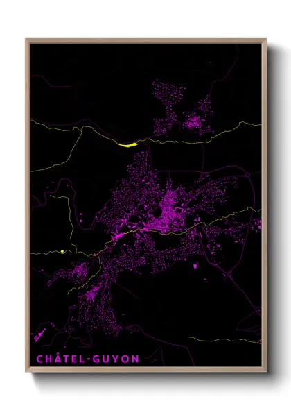 Une affiche de carte sur Châtel-Guyon