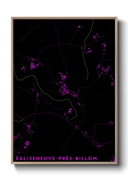 Une affiche de carte sur Égliseneuve-près-Billom