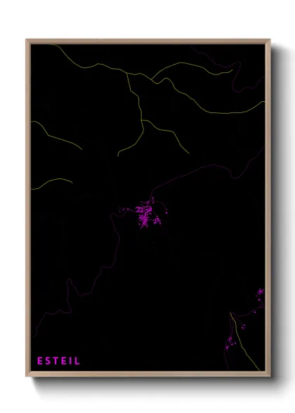 Une affiche de carte sur Esteil