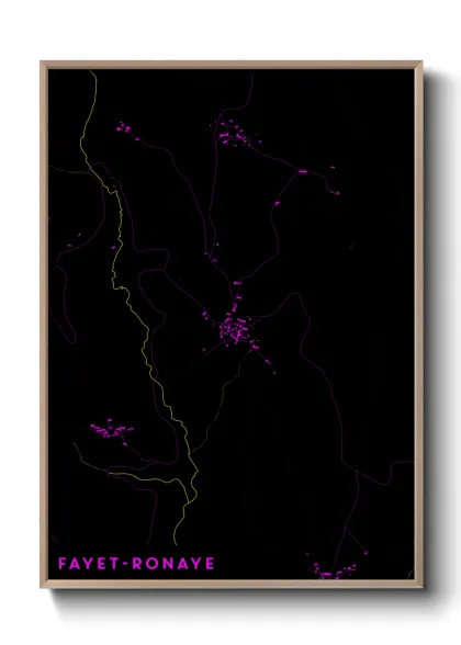 Une affiche de carte sur Fayet-Ronaye