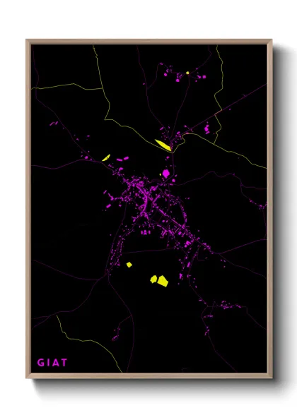 Une affiche de carte sur Giat