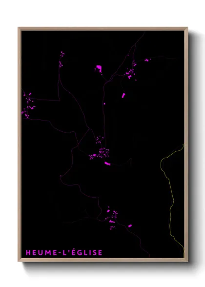 Une affiche de carte sur Heume-l'Église