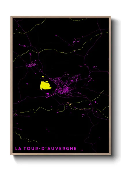 Une affiche de carte sur La Tour-d'Auvergne