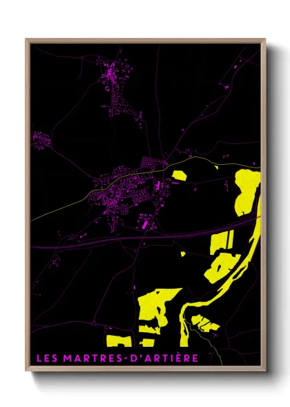 Une affiche de carte sur Les Martres-d'Artière
