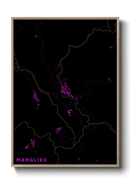 Une affiche de carte sur Manglieu