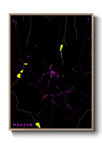 Une affiche de carte sur Mauzun