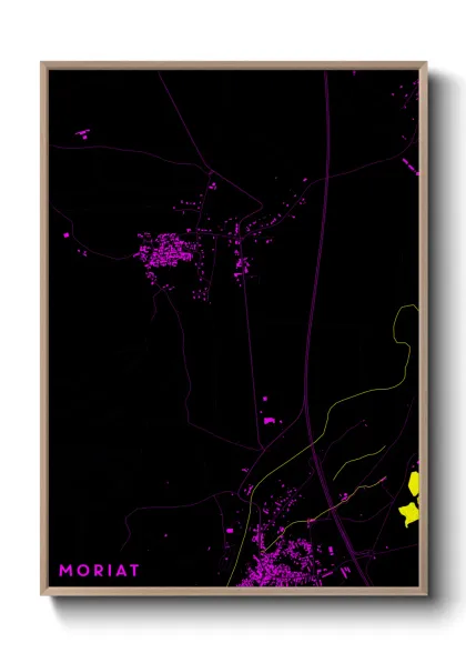 Une affiche de carte sur Moriat