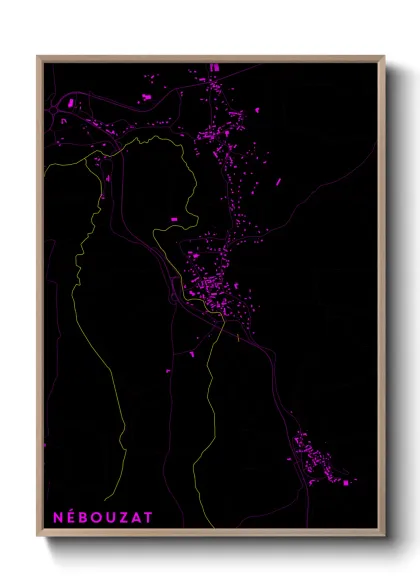 Une affiche de carte sur Nébouzat