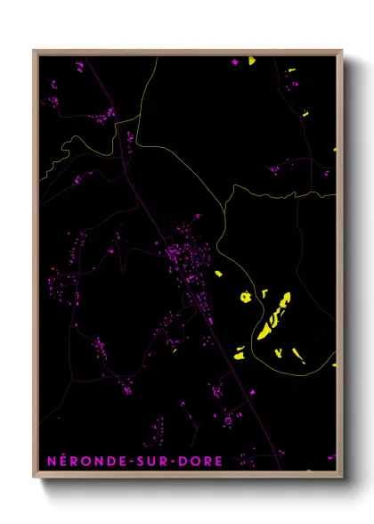 Une affiche de carte sur Néronde-sur-Dore
