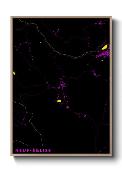 Une affiche de carte sur Neuf-Église