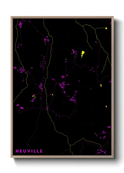 Une affiche de carte sur Neuville