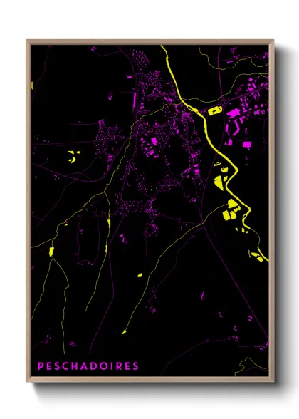 Une affiche de carte sur Peschadoires
