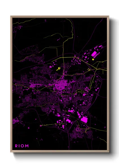 Une affiche de carte sur Riom