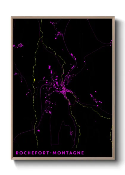 Une affiche de carte sur Rochefort-Montagne