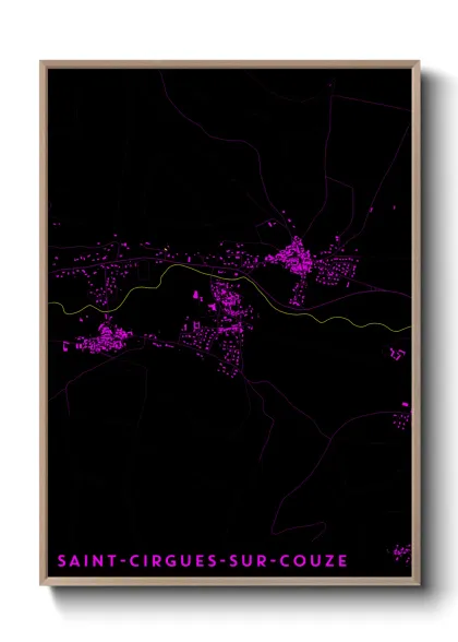 Une affiche de carte sur Saint-Cirgues-sur-Couze