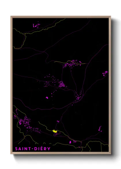 Une affiche de carte sur Saint-Diéry