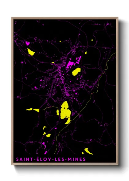 Une affiche de carte sur Saint-Éloy-les-Mines