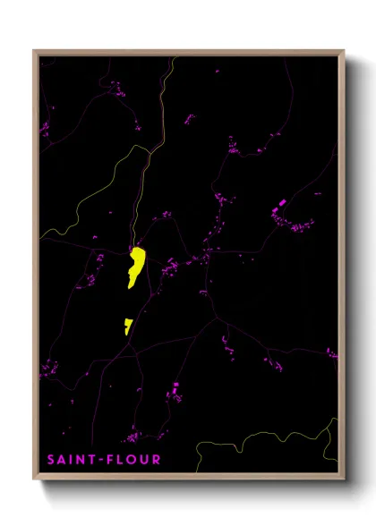 Une affiche de carte sur Saint-Flour