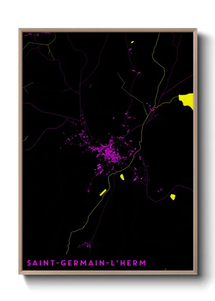 Une affiche de carte sur Saint-Germain-l'Herm