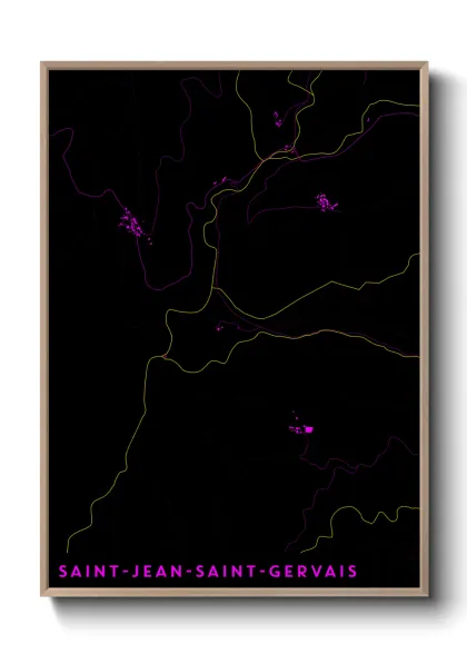 Une affiche de carte sur Saint-Jean-Saint-Gervais