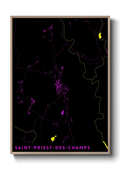 Une affiche de carte sur Saint-Priest-des-Champs