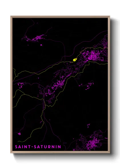 Une affiche de carte sur Saint-Saturnin