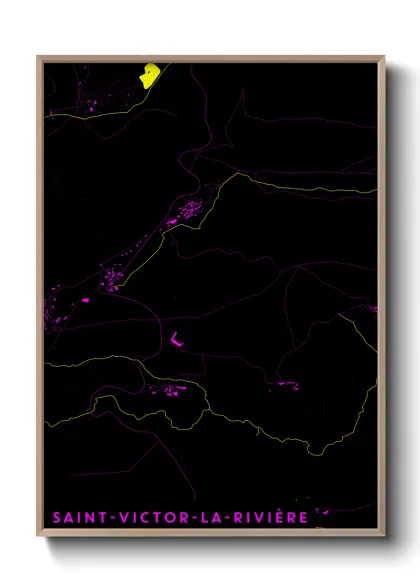 Une affiche de carte sur Saint-Victor-la-Rivière