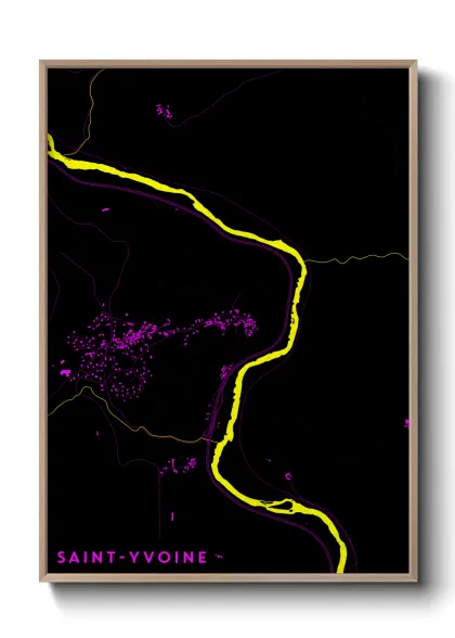 Une affiche de carte sur Saint-Yvoine