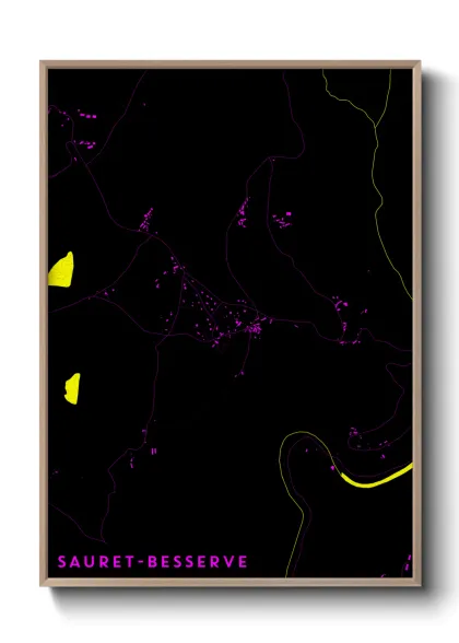 Une affiche de carte sur Sauret-Besserve